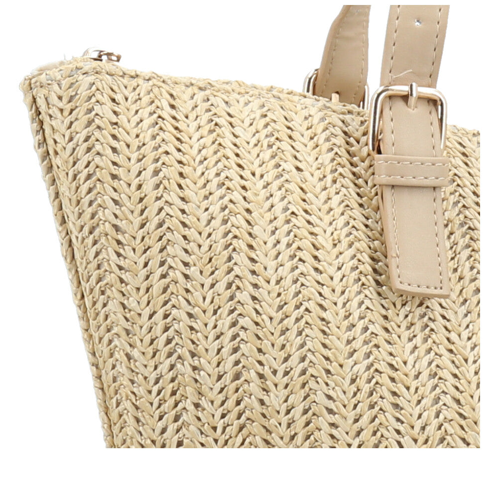 Bolsa Palha com Fly Rafaella Bauarte Bege