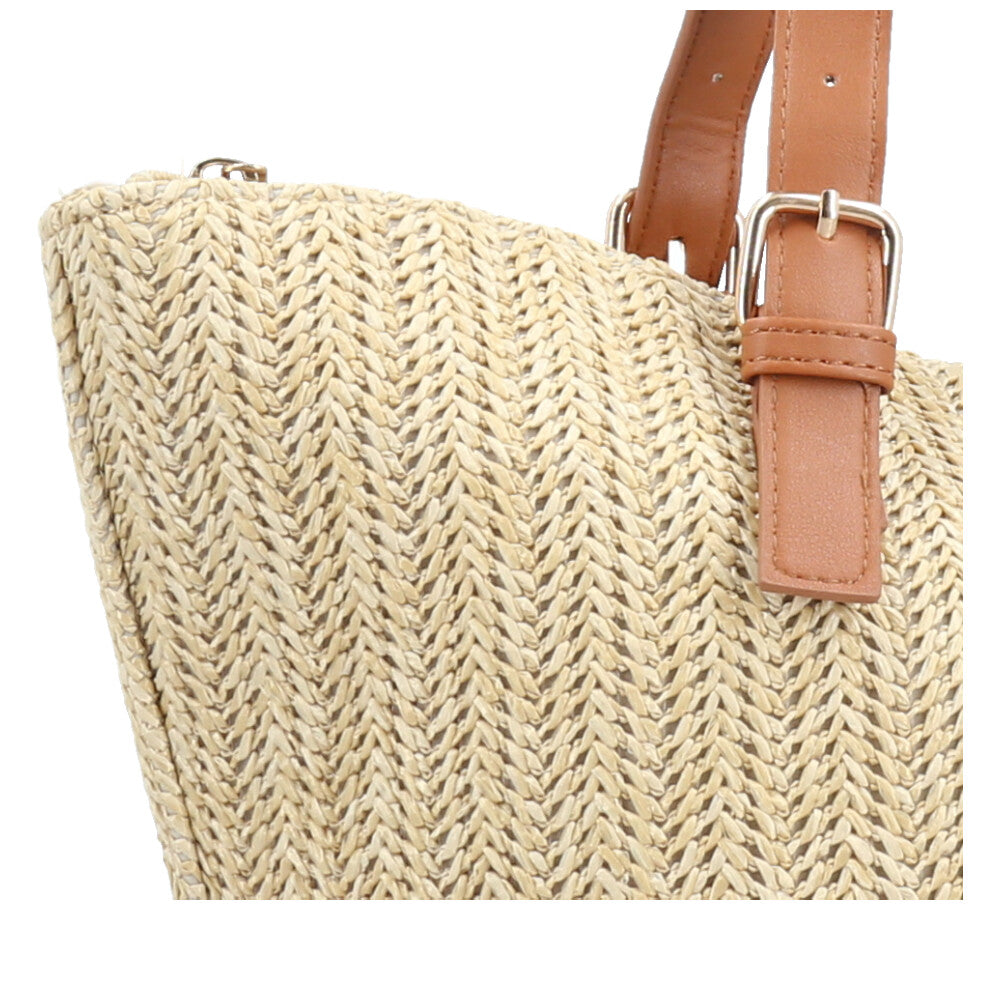 Bolsa Palha com Fly Rafaella Bauarte Caramelo