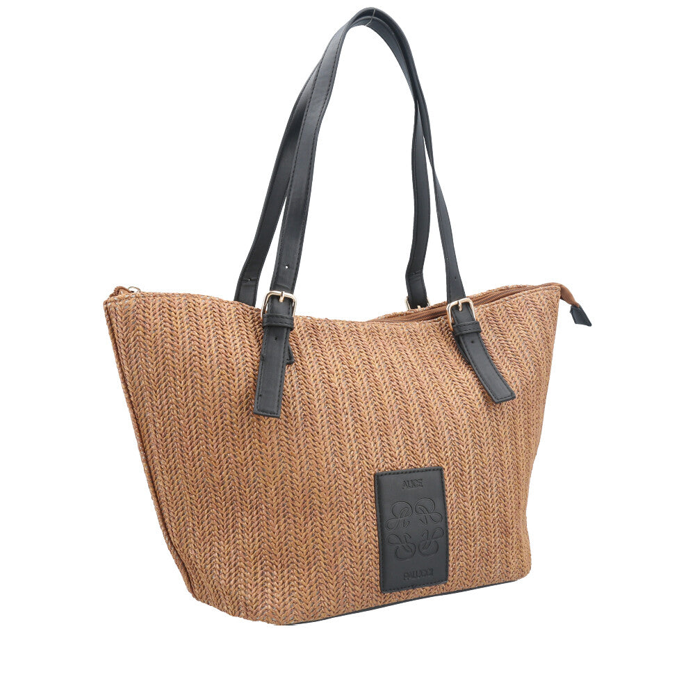 Bolsa Palha com Fly Rafaella Bauarte Preto