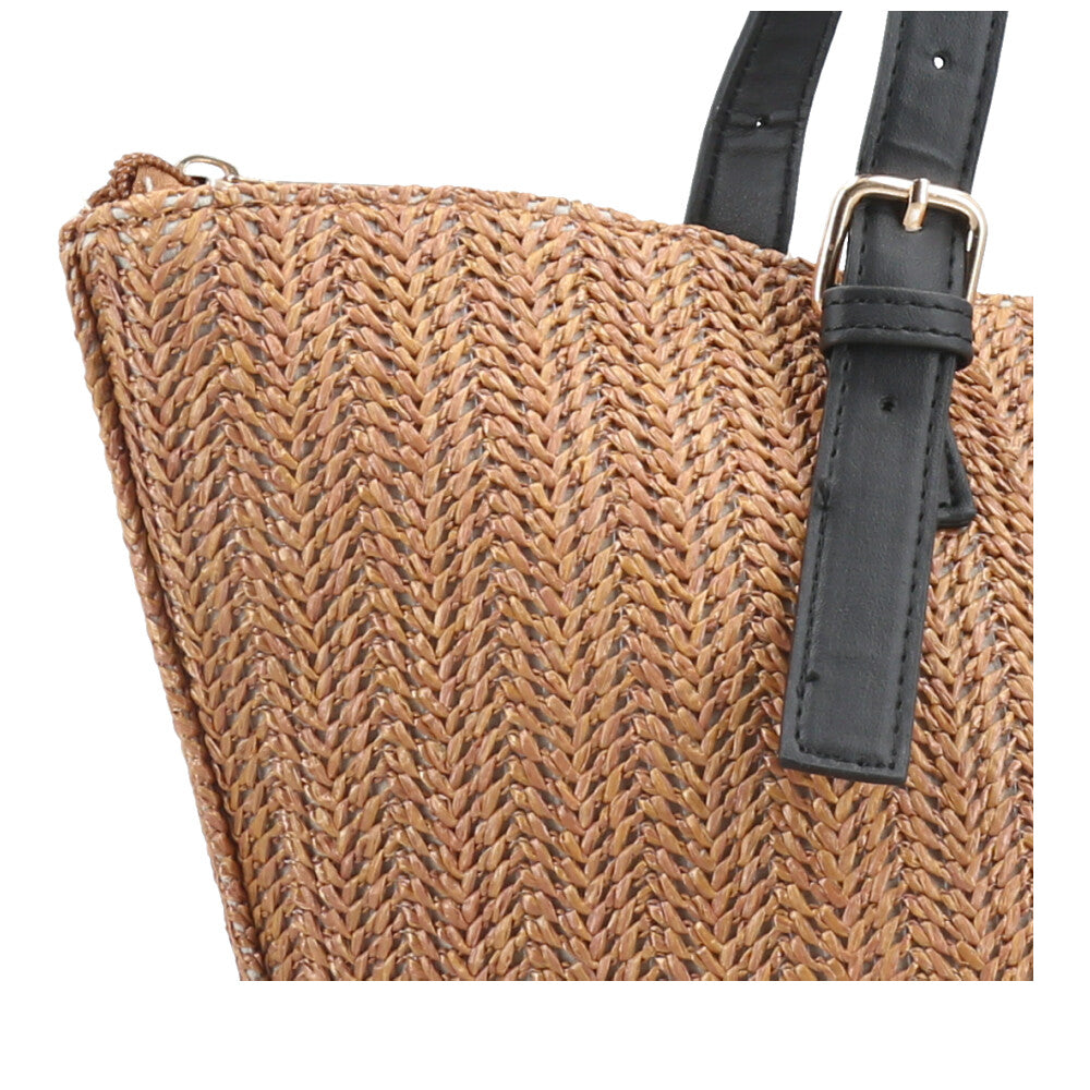 Bolsa Palha com Fly Rafaella Bauarte Preto