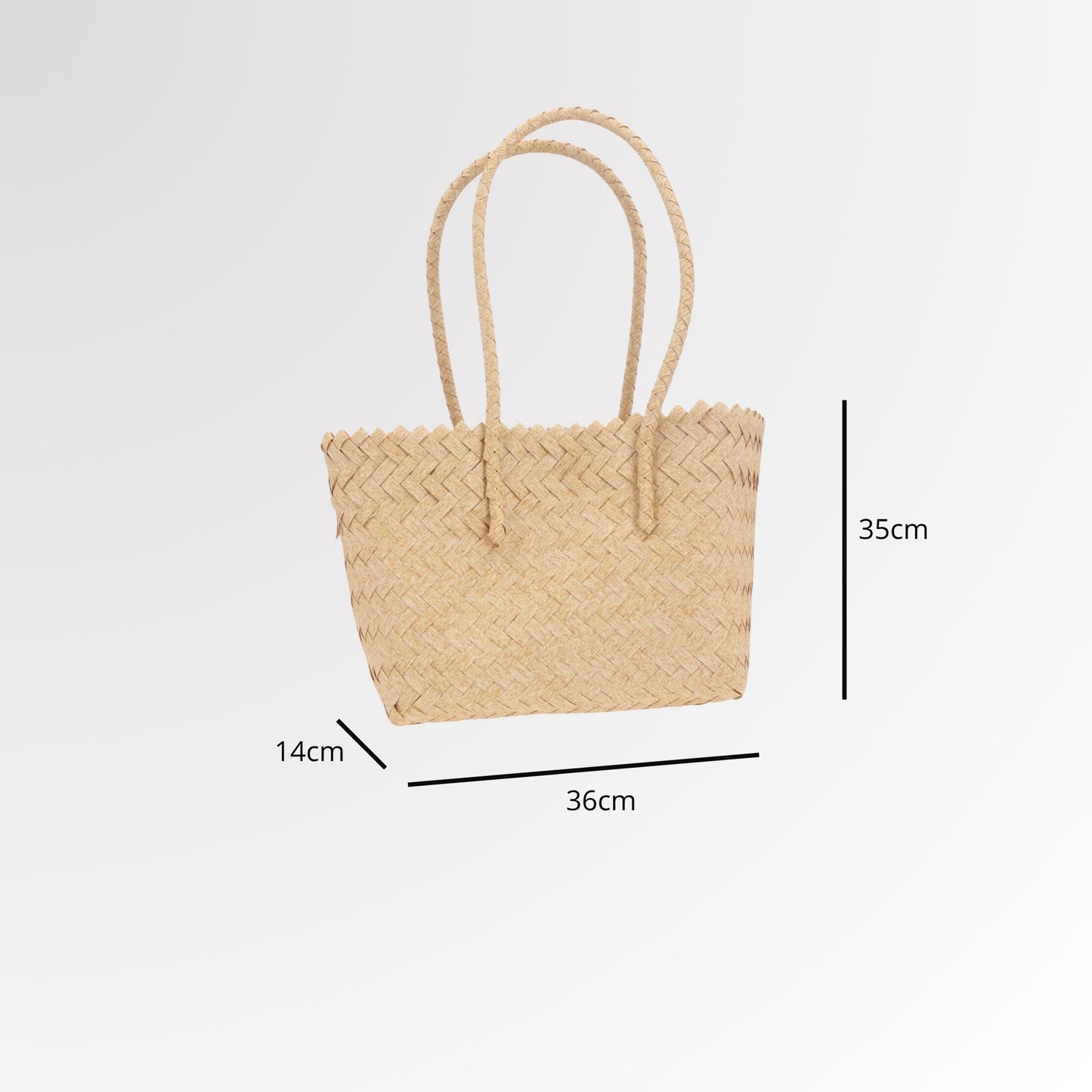 Bolsa de Praia em Palha com Design Trançado Bege