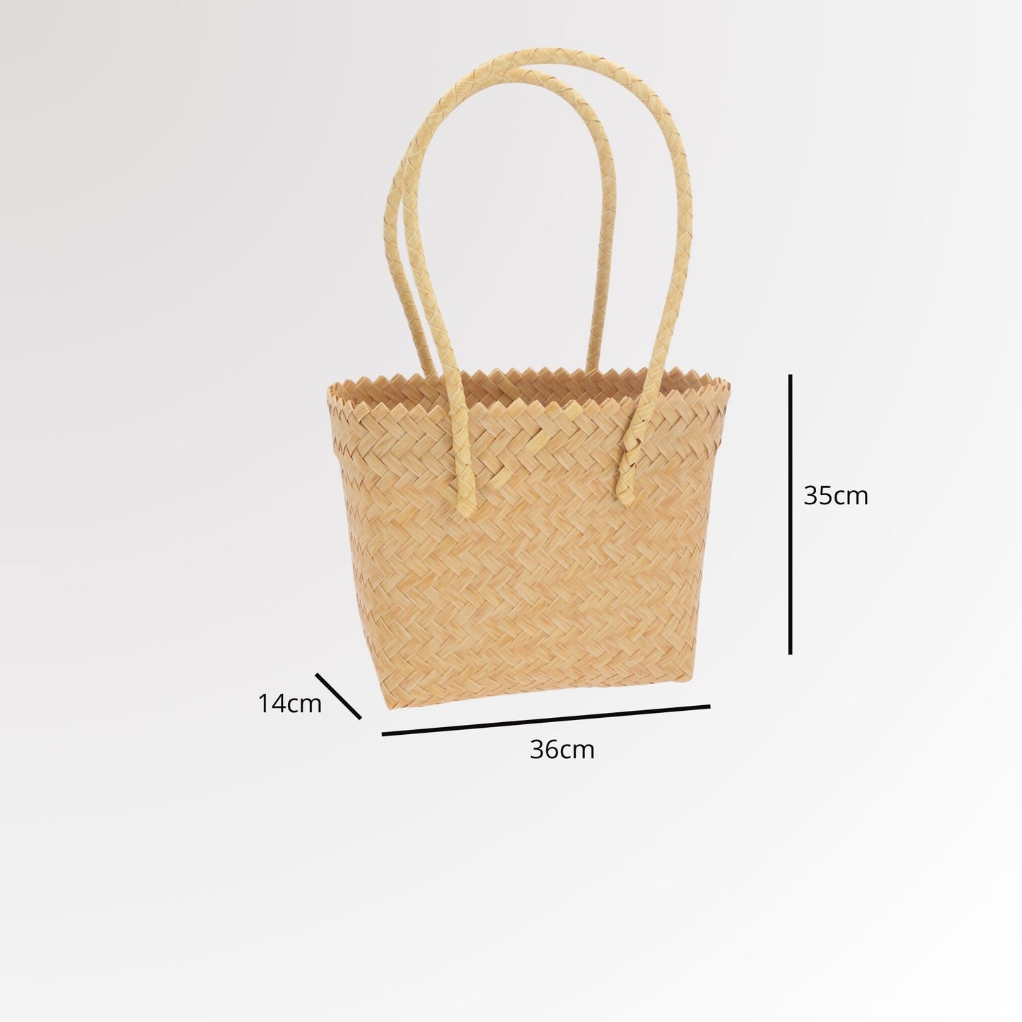 Bolsa de Praia em Palha com Design Trançado Bege claro