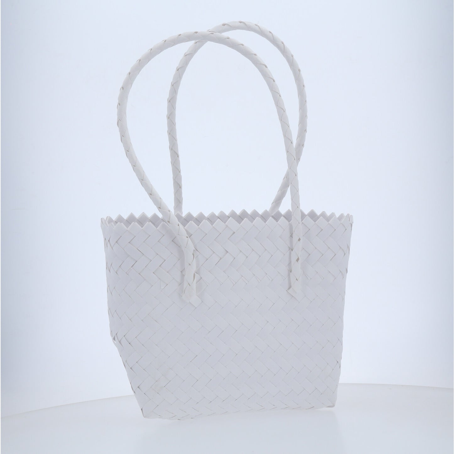 Bolsa de Praia em Palha com Design Trançado Marfim