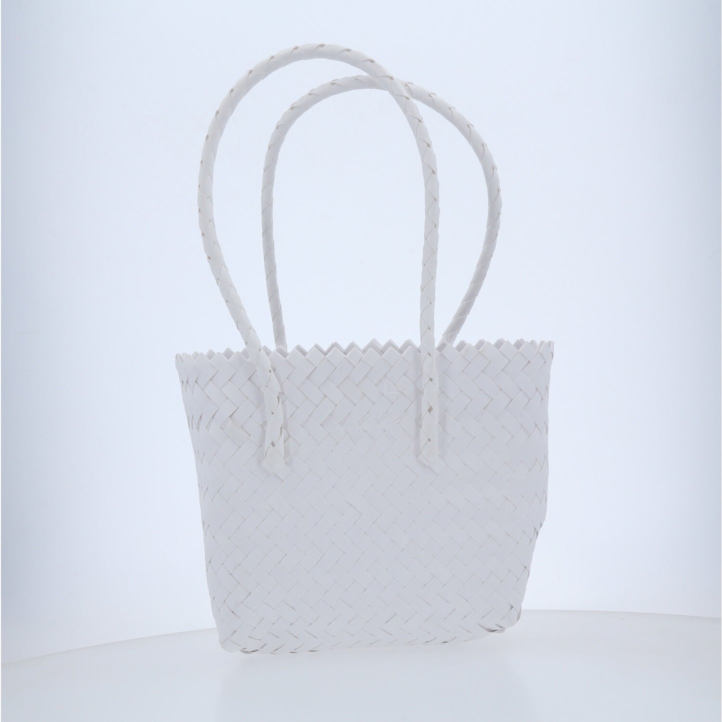 Bolsa de Praia em Palha com Design Trançado Marfim