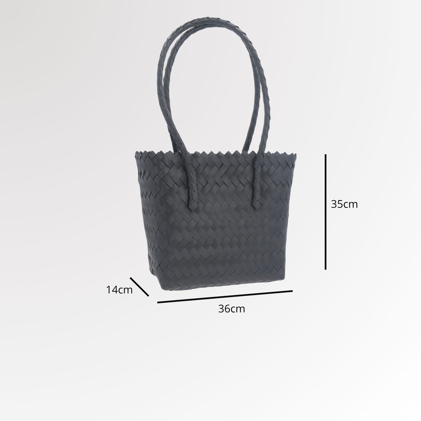 Bolsa de Praia em Palha com Design Trançado Preto