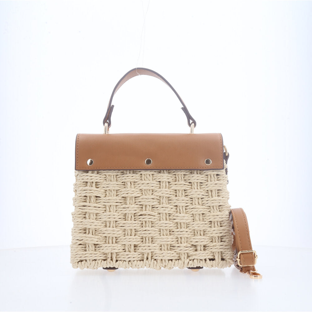 Bolsa de Palha Transversal Bege