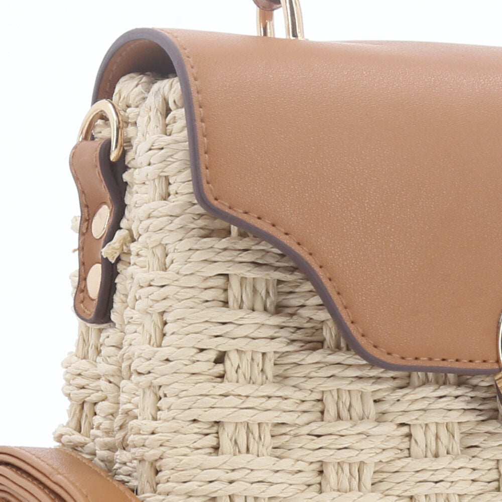 Bolsa de Palha Transversal Bege