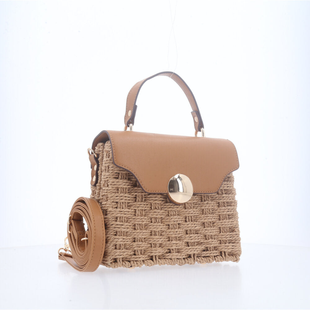Bolsa de Palha Transversal Caramelo