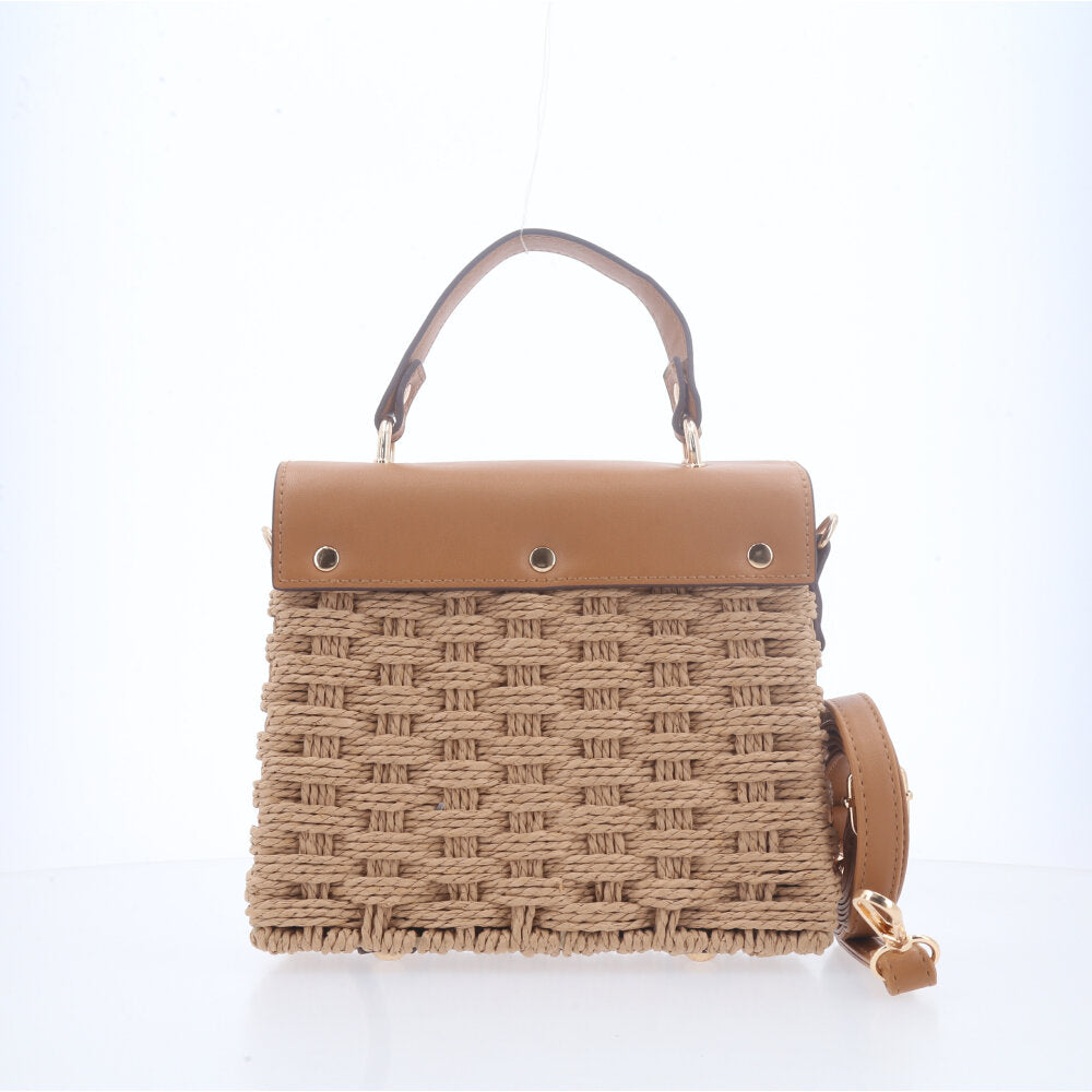 Bolsa de Palha Transversal Caramelo
