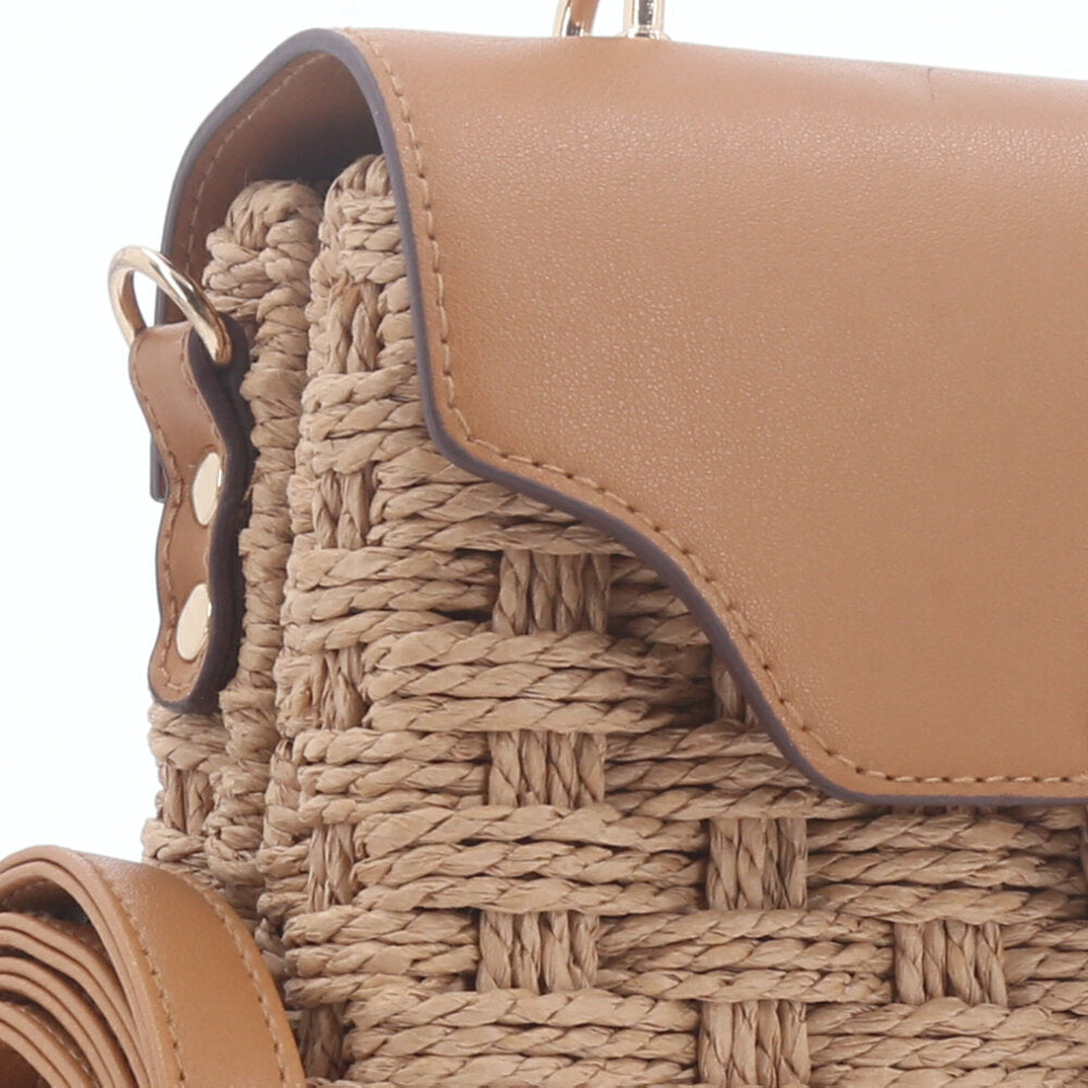 Bolsa de Palha Transversal Caramelo