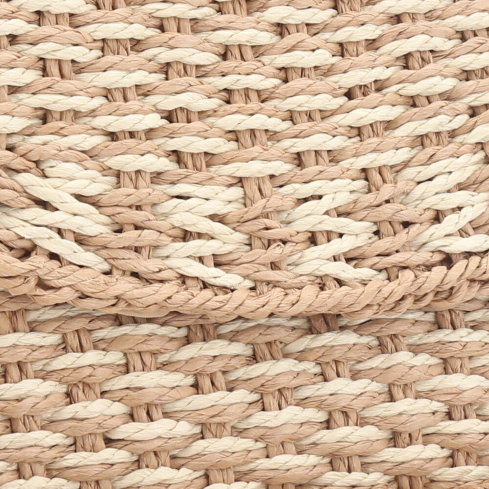 Bolsa de Palha Transversal Estilo Praia com Trama Bicolor Caramelo