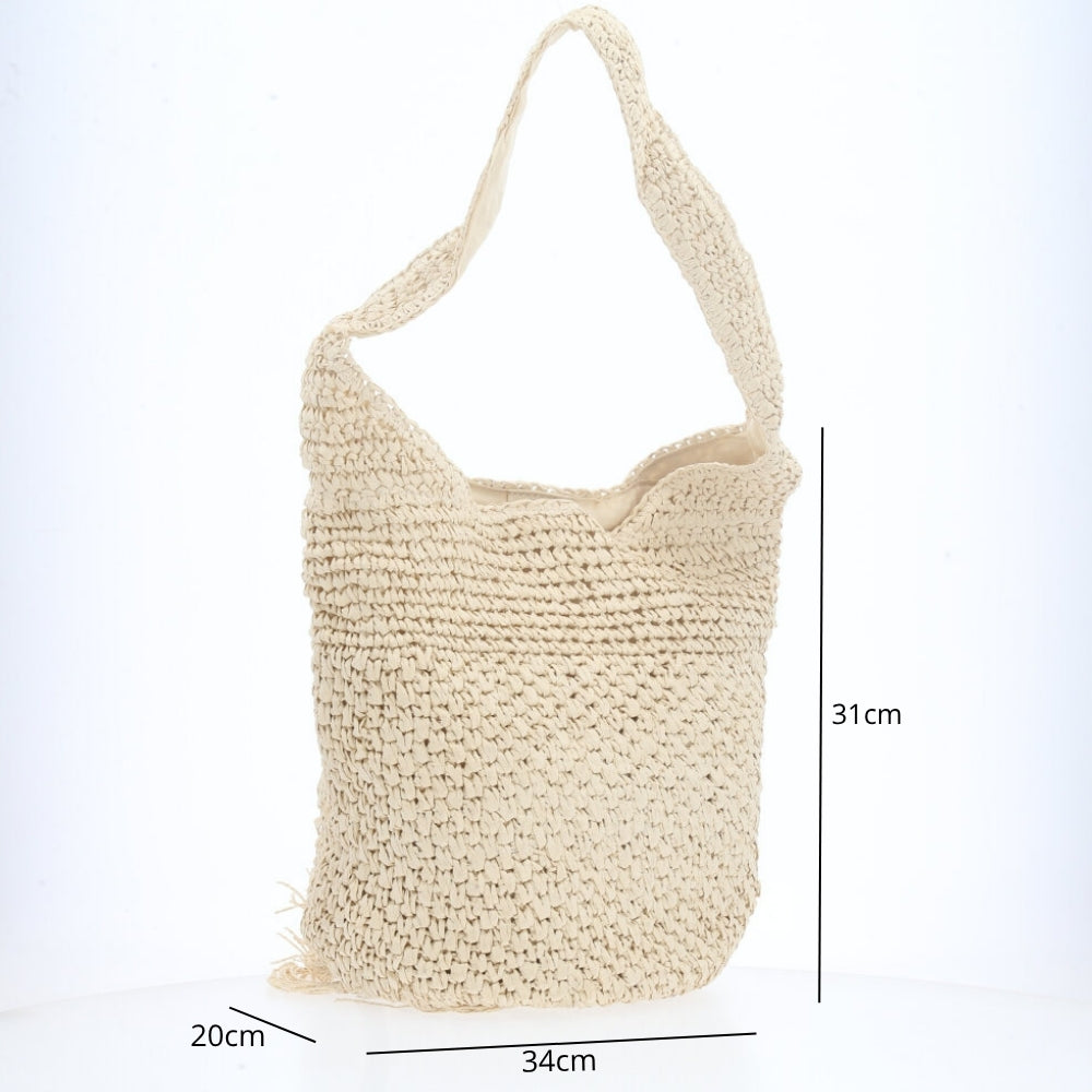 Bolsa Palha de Praia Bege