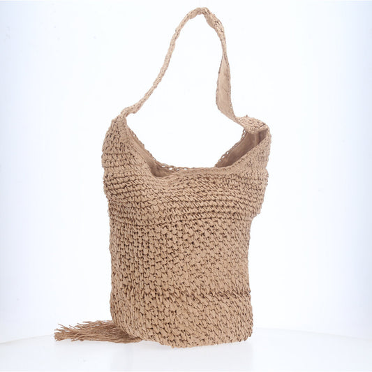 Bolsa Palha de Praia Caramelo