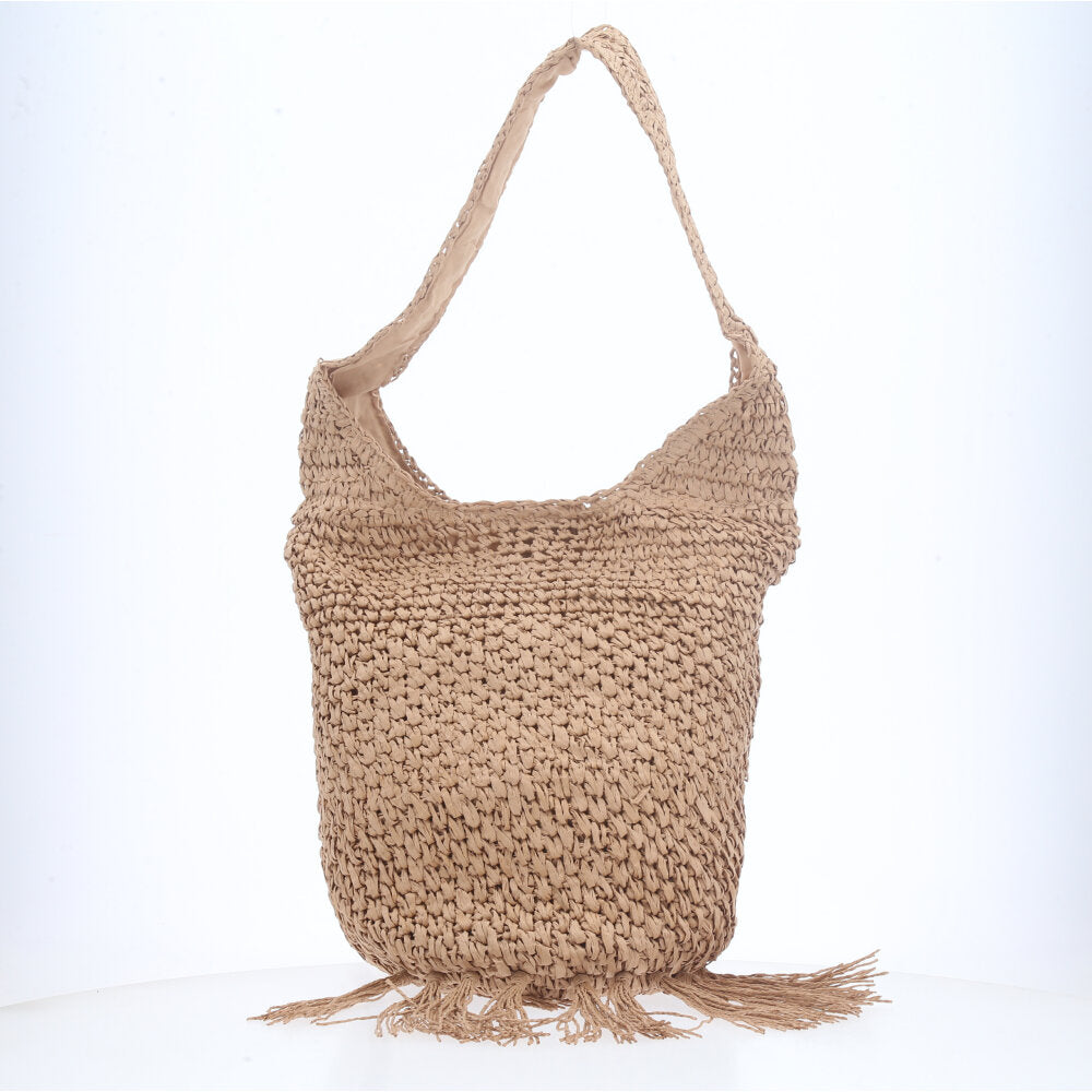 Bolsa Palha de Praia Caramelo