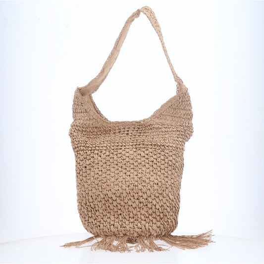 Bolsa Palha de Praia Caramelo