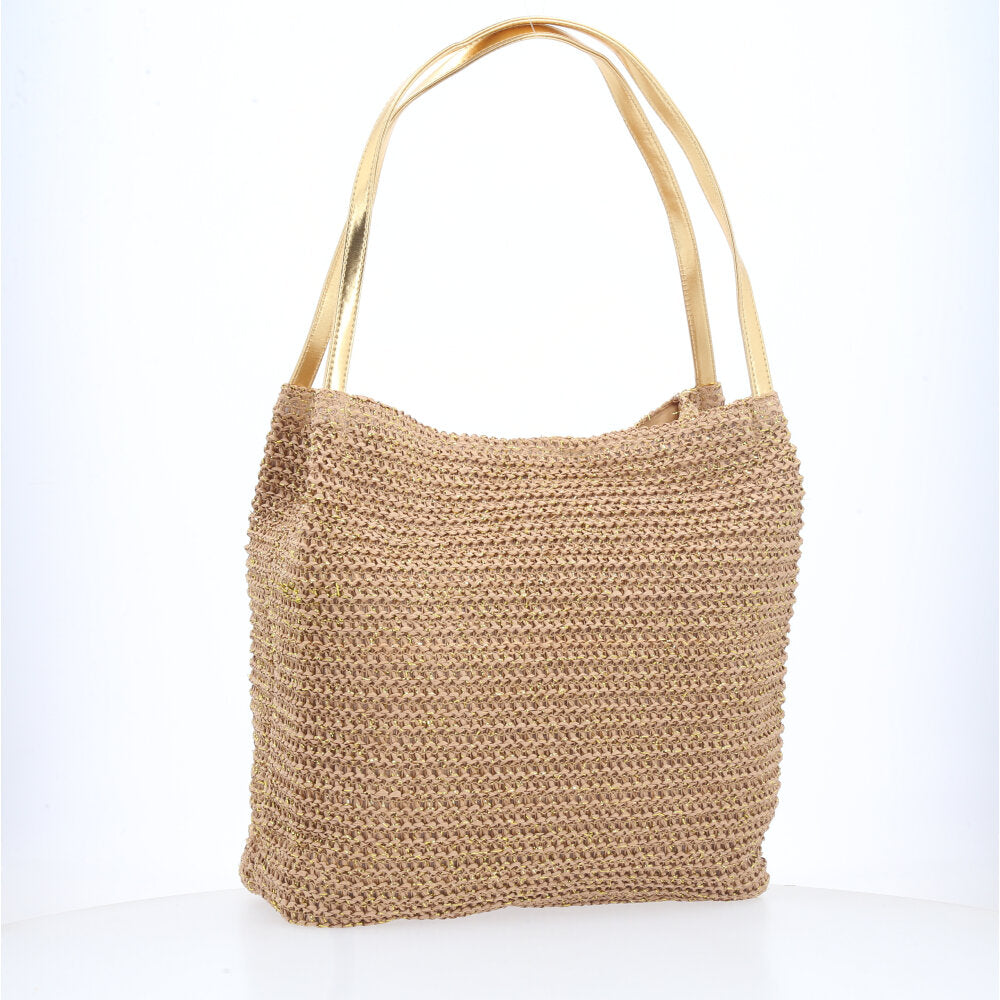 Bolsa Praia com Alça Fixa Caramelo