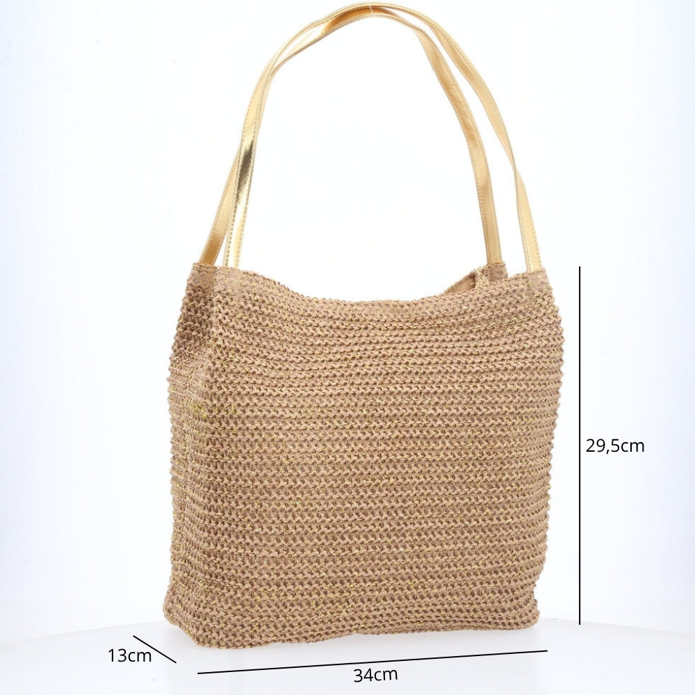 Bolsa Praia com Alça Fixa Caramelo