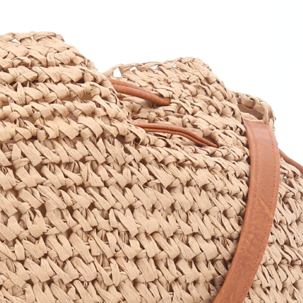 Bolsa Feminina Bucket de Palha  Caramelo