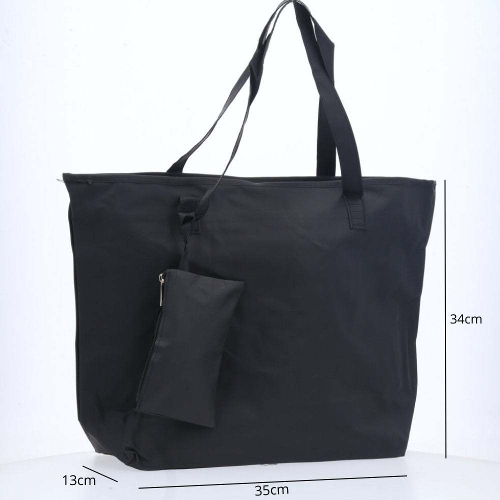 Bolsa de Silicone Feminina com Carteira de Mão Preto