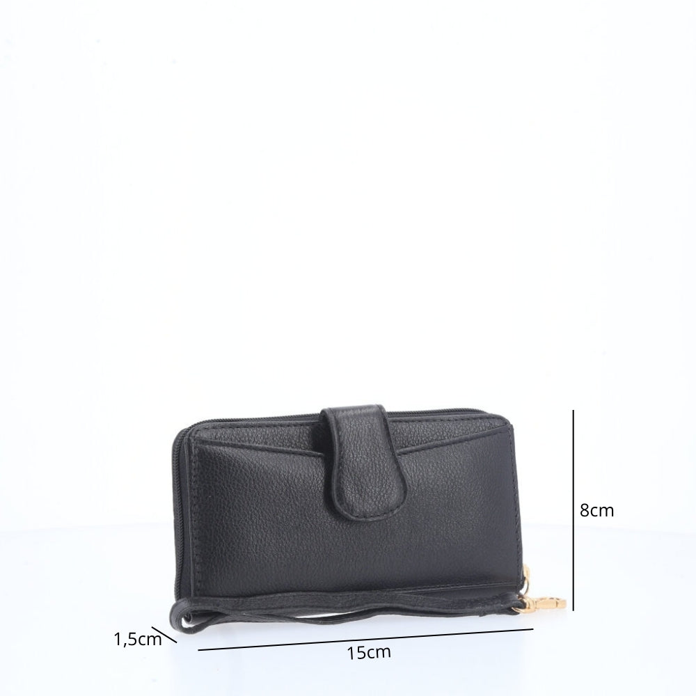 Carteira Feminina em Couro Preto