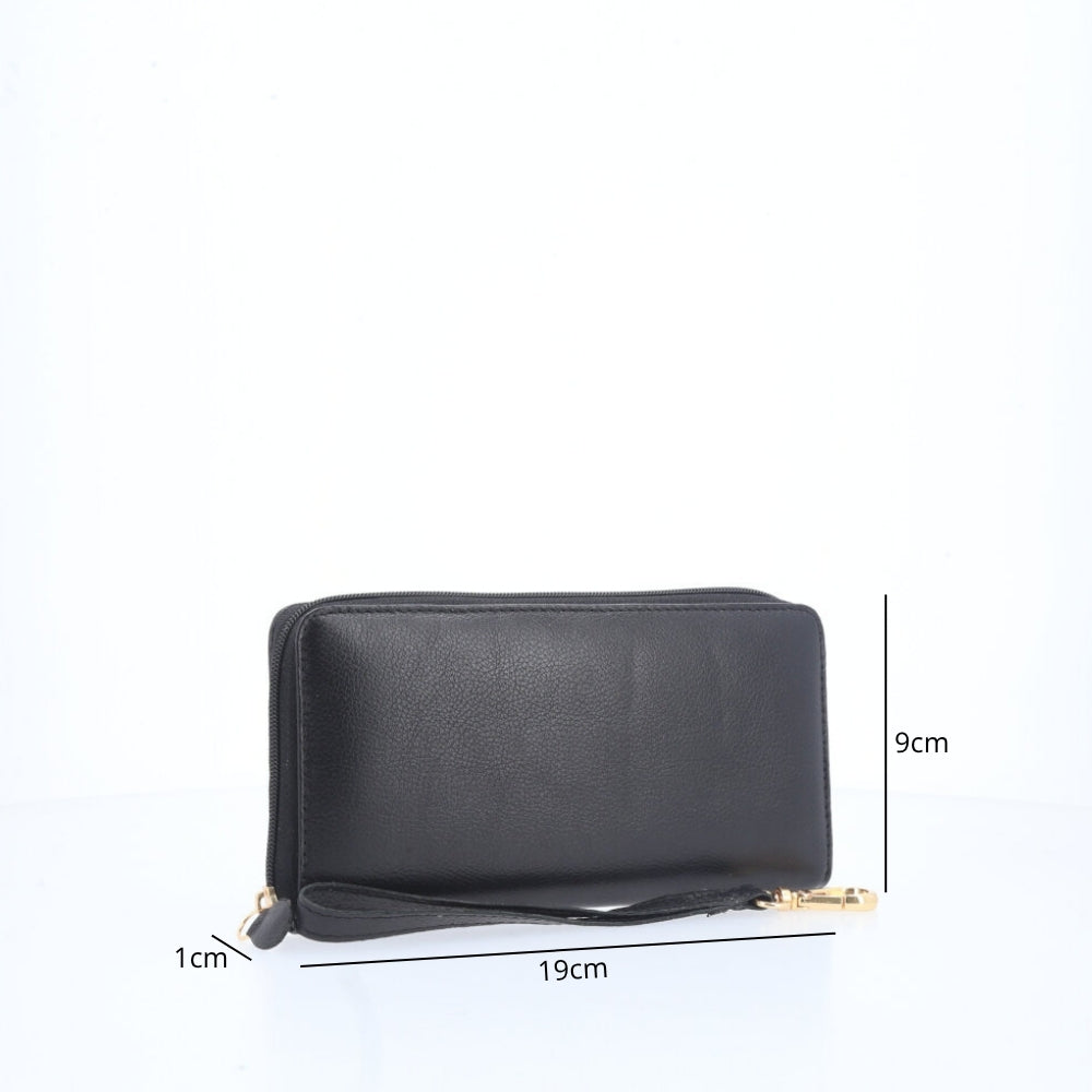 Carteira Feminina em Couro Preto