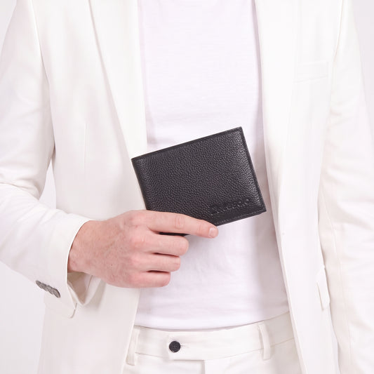 Carteira Masculina em Couro Legítimo com Porta Cartões Preto