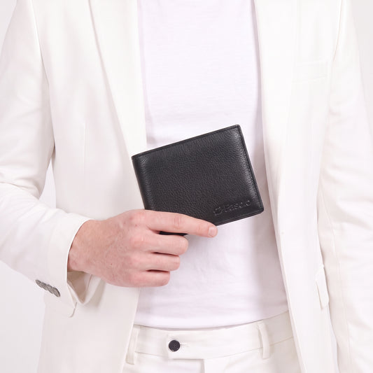 Carteira Masculina em Couro com Divisórias Preto