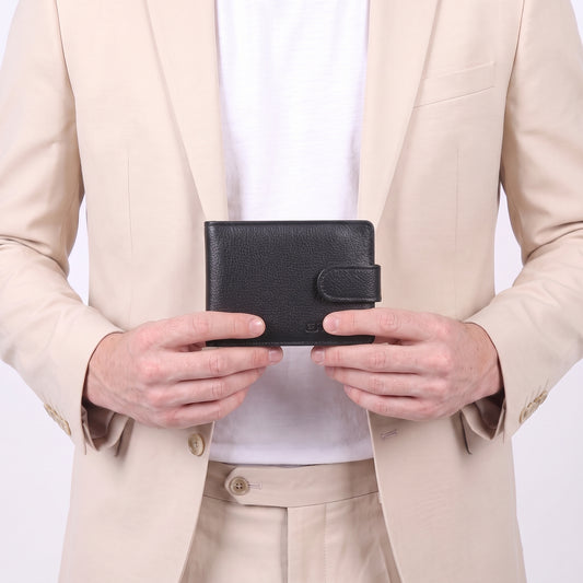 Carteira Masculina de Couro com Compartimentos Preto