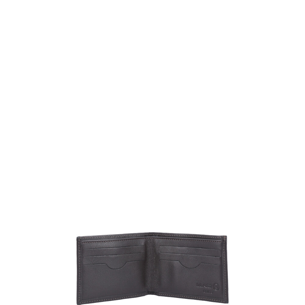 Carteira Masculina em Couro com Abertura Lateral  Marrom