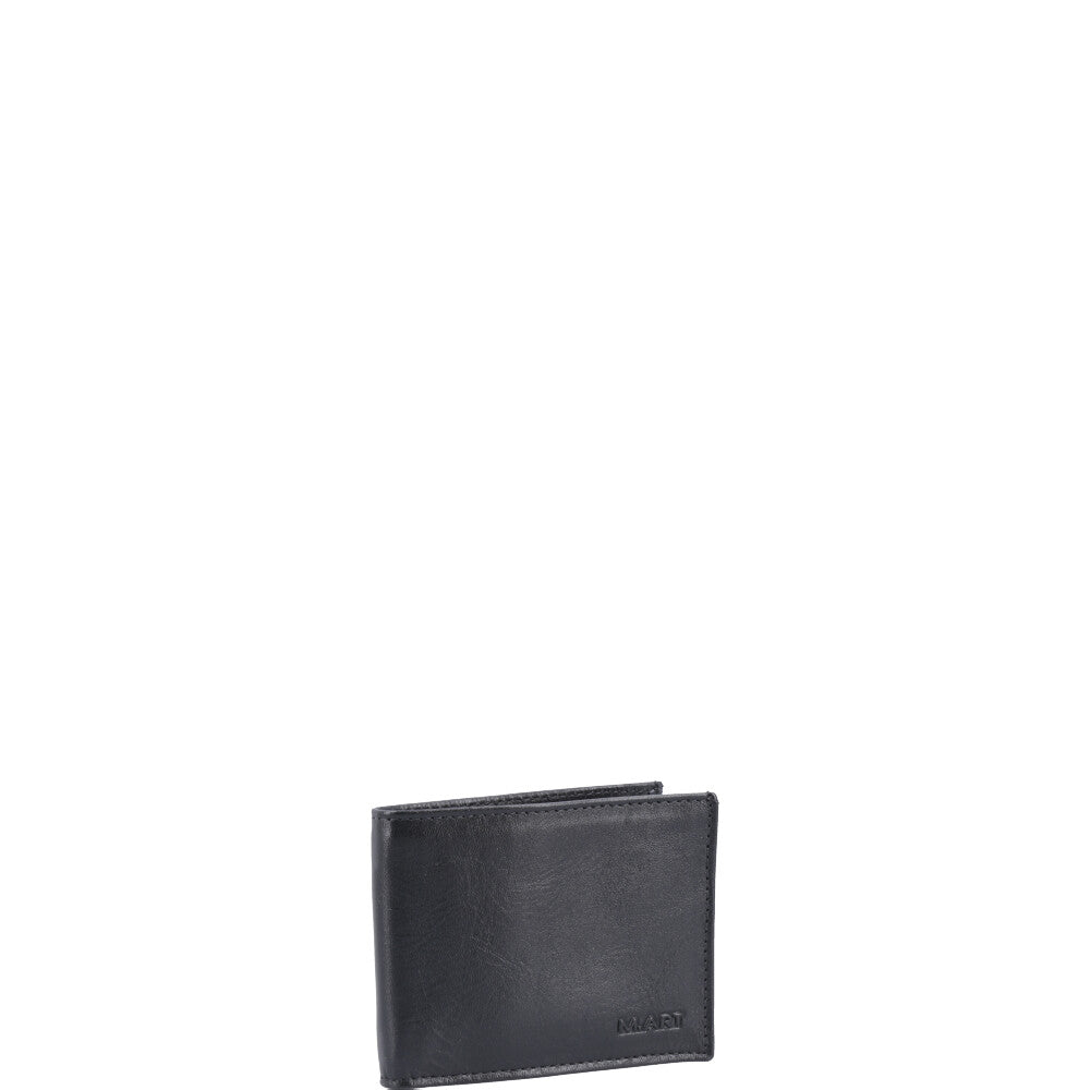Carteira Masculina em Couro com Abertura Lateral  Preto