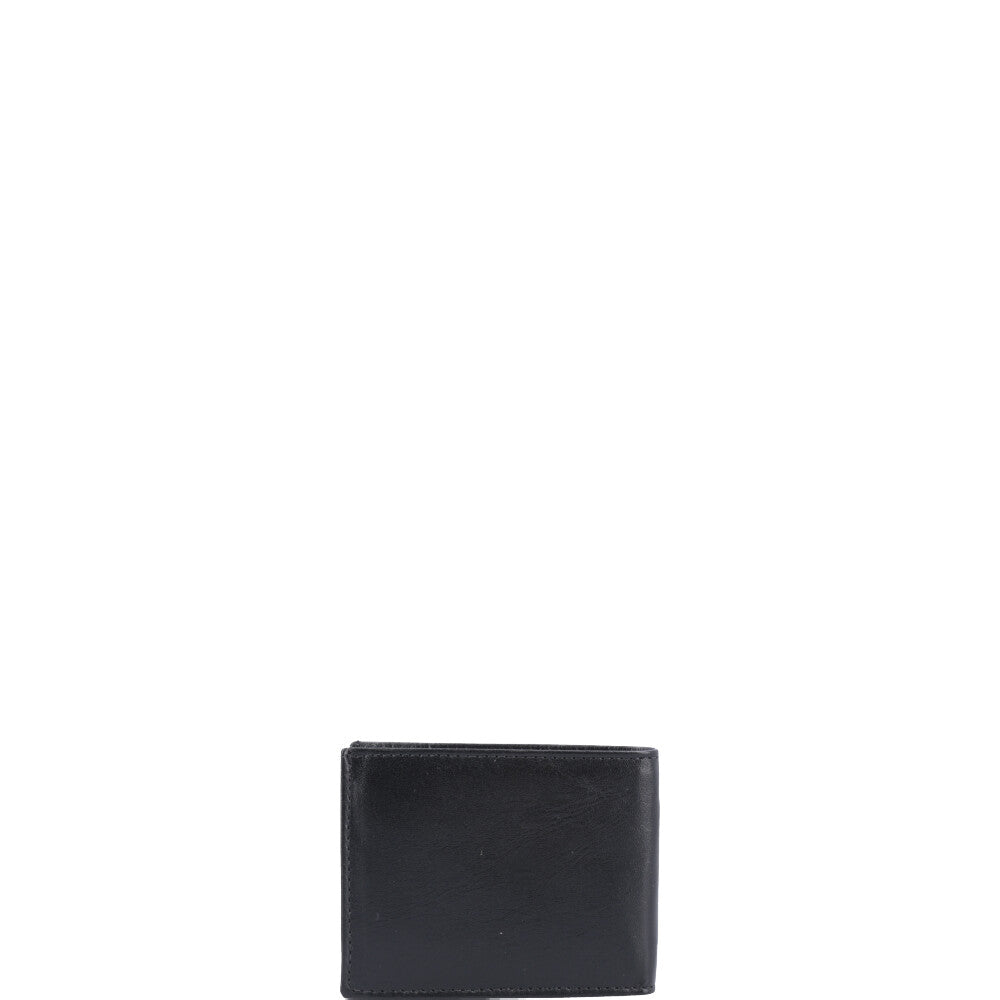 Carteira Masculina em Couro com Abertura Lateral  Preto