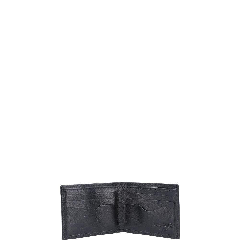 Carteira Masculina em Couro com Abertura Lateral  Preto