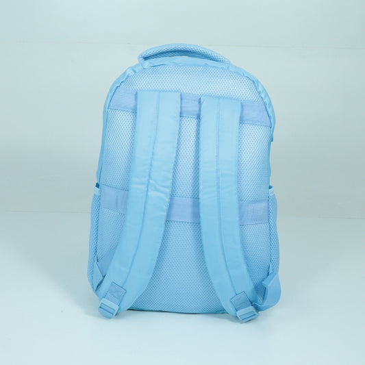 Mochila em Tecido com Alça Fixa Ajustável e Divisórias Azul