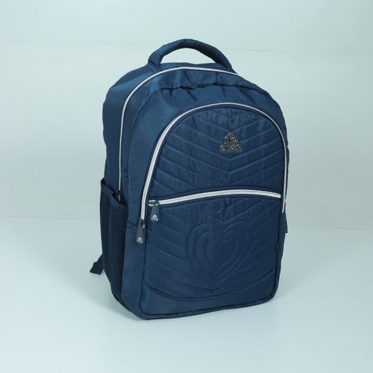 Mochila em Tecido com Alça Fixa Ajustável e Divisórias Azul escuro