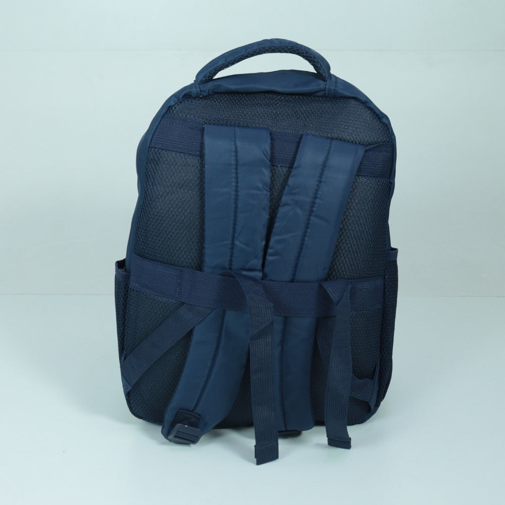 Mochila em Tecido com Alça Fixa Ajustável e Divisórias Azul escuro