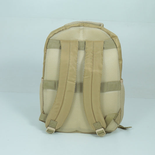 Mochila em Tecido com Alça Fixa Ajustável e Divisórias Bege
