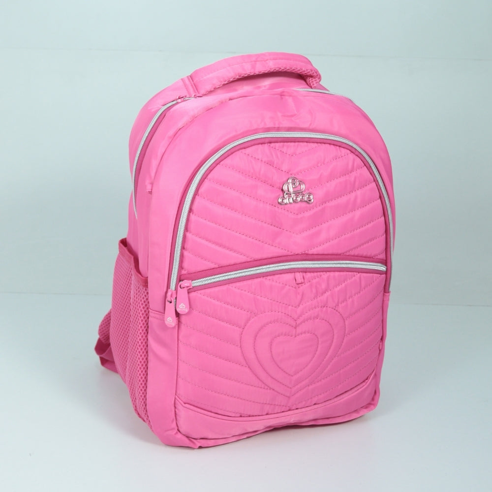 Mochila em Tecido com Alça Fixa Ajustável e Divisórias Pink