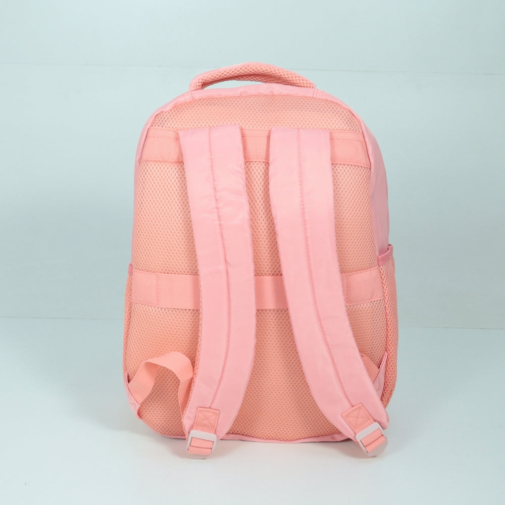 Mochila em Tecido com Alça Fixa Ajustável e Divisórias Rosa