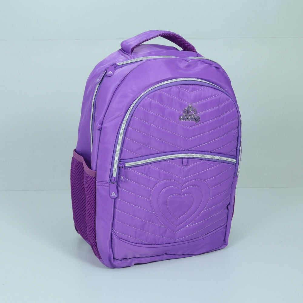 Mochila em Tecido com Alça Fixa Ajustável e Divisórias Roxo