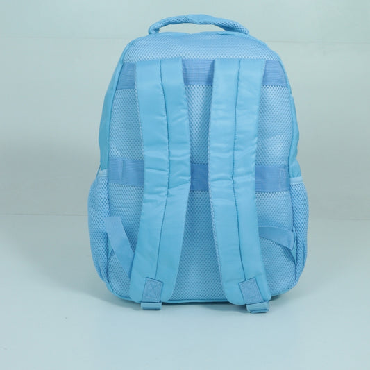 Mochila em Tecido com Alça Fixa Ajustável e Divisórias Azul