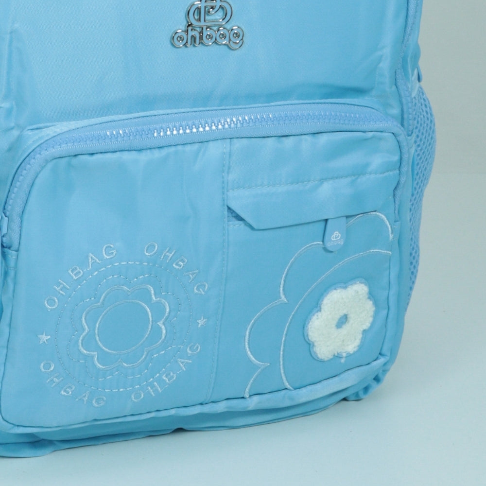 Mochila em Tecido com Alça Fixa Ajustável e Divisórias Azul