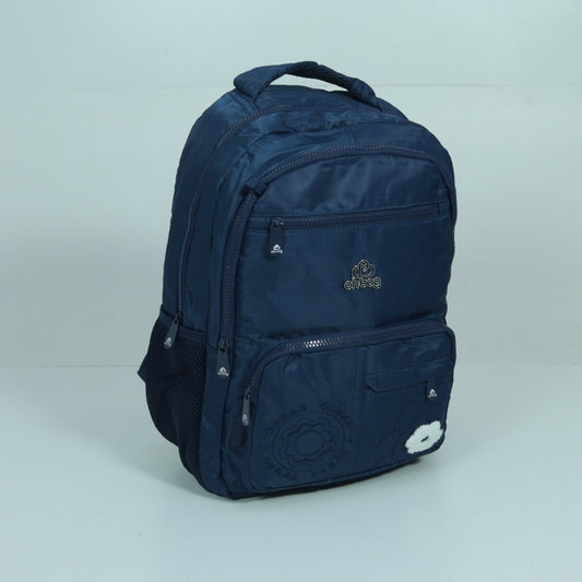 Mochila em Tecido com Alça Fixa Ajustável e Divisórias Azul escuro
