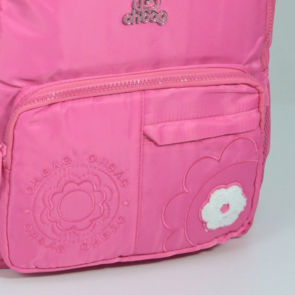 Mochila em Tecido com Alça Fixa Ajustável e Divisórias Pink