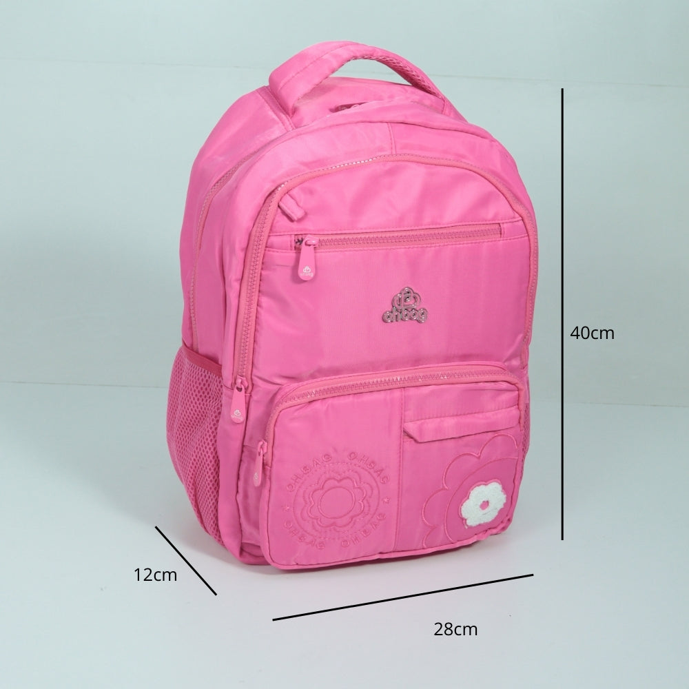 Mochila em Tecido com Alça Fixa Ajustável e Divisórias Pink