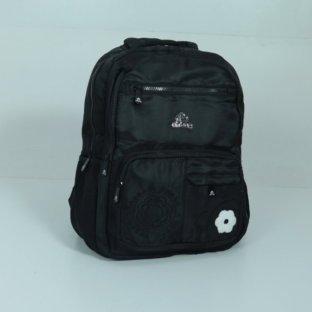 Mochila em Tecido com Alça Fixa Ajustável e Divisórias Preto