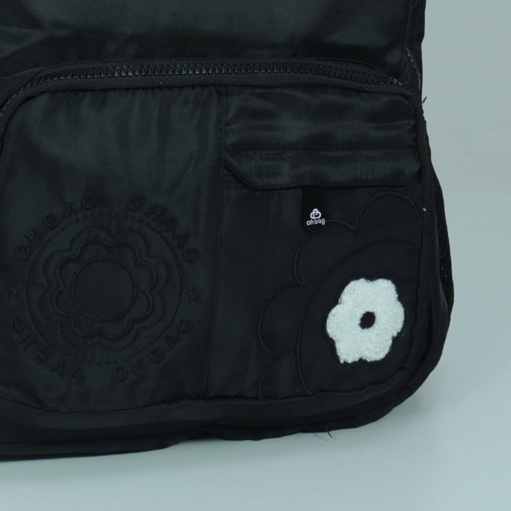 Mochila em Tecido com Alça Fixa Ajustável e Divisórias Preto