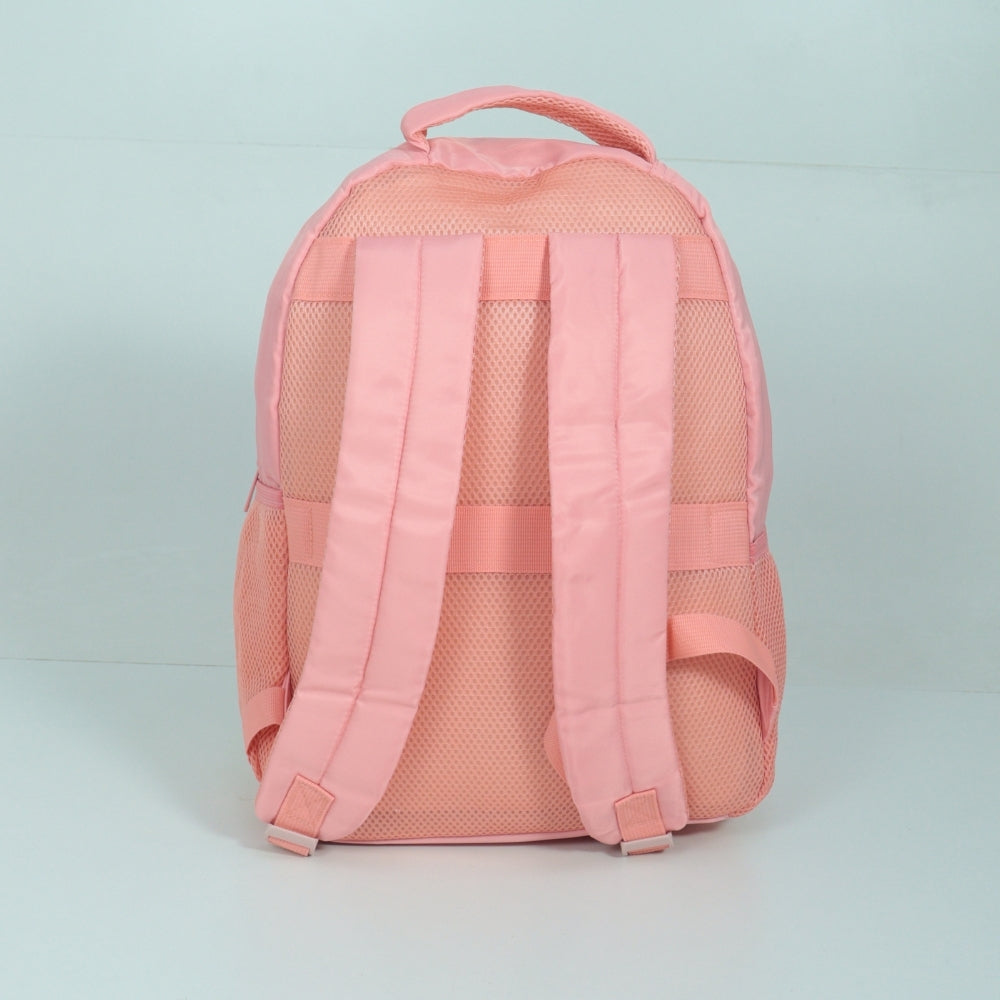 Mochila em Tecido com Alça Fixa Ajustável e Divisórias Rosa