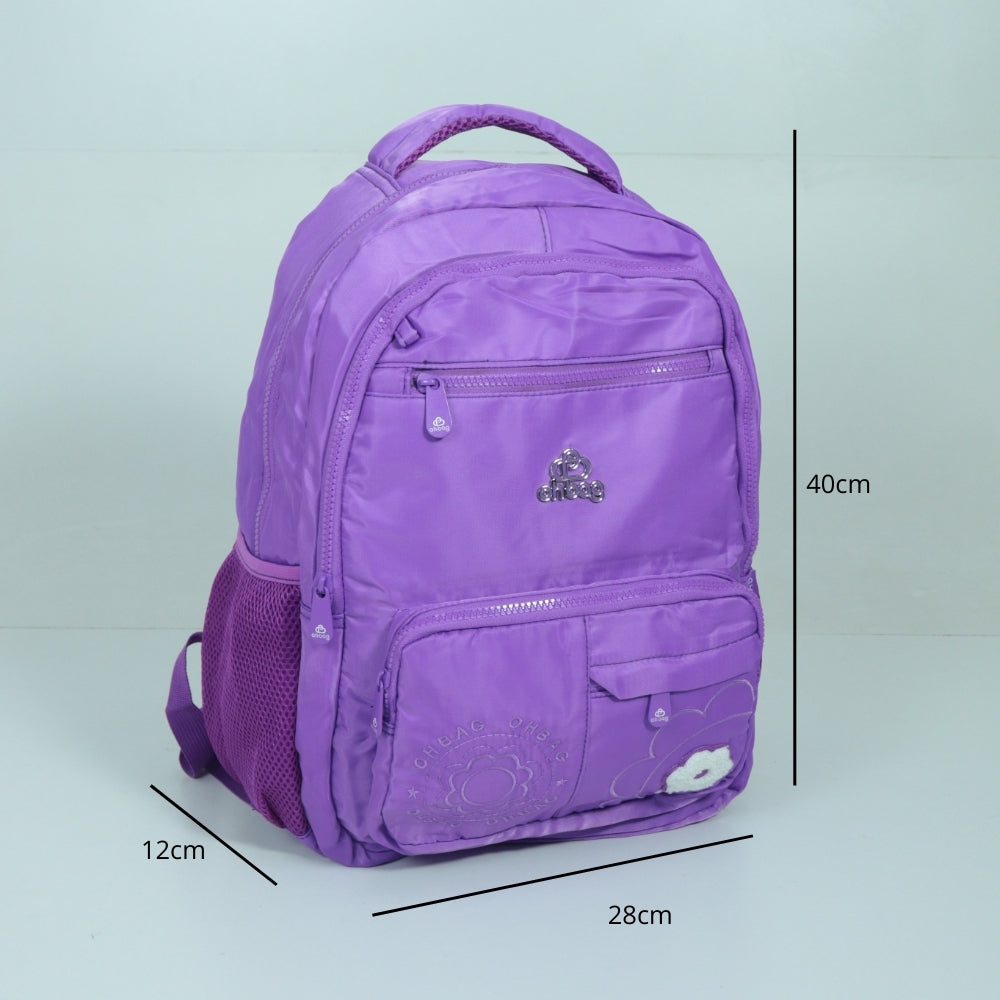 Mochila em Tecido com Alça Fixa Ajustável e Divisórias Roxo