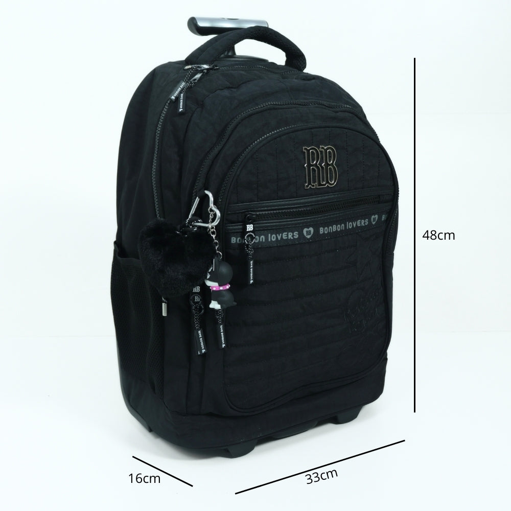 Mochila Escolar de Rodinhas Preto