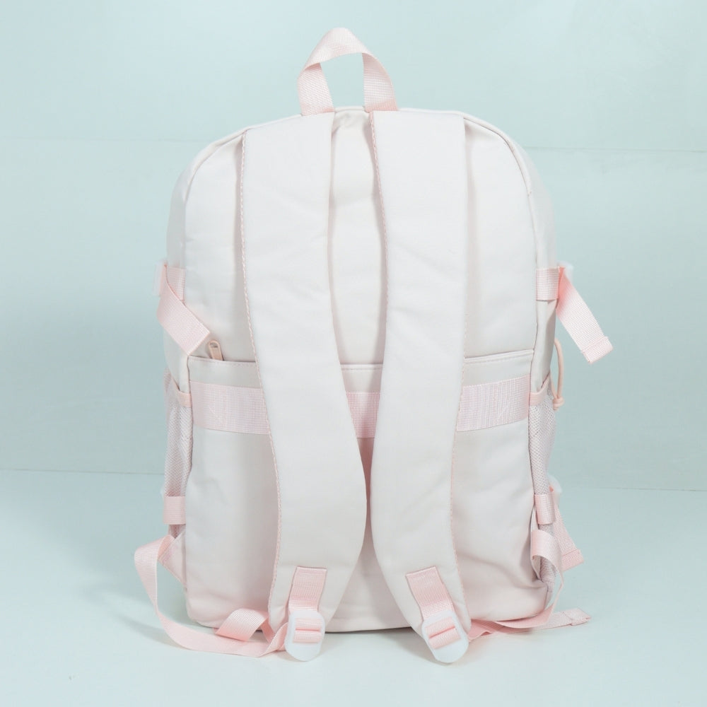 Mochila em Tecido com Organização Prática Rosa